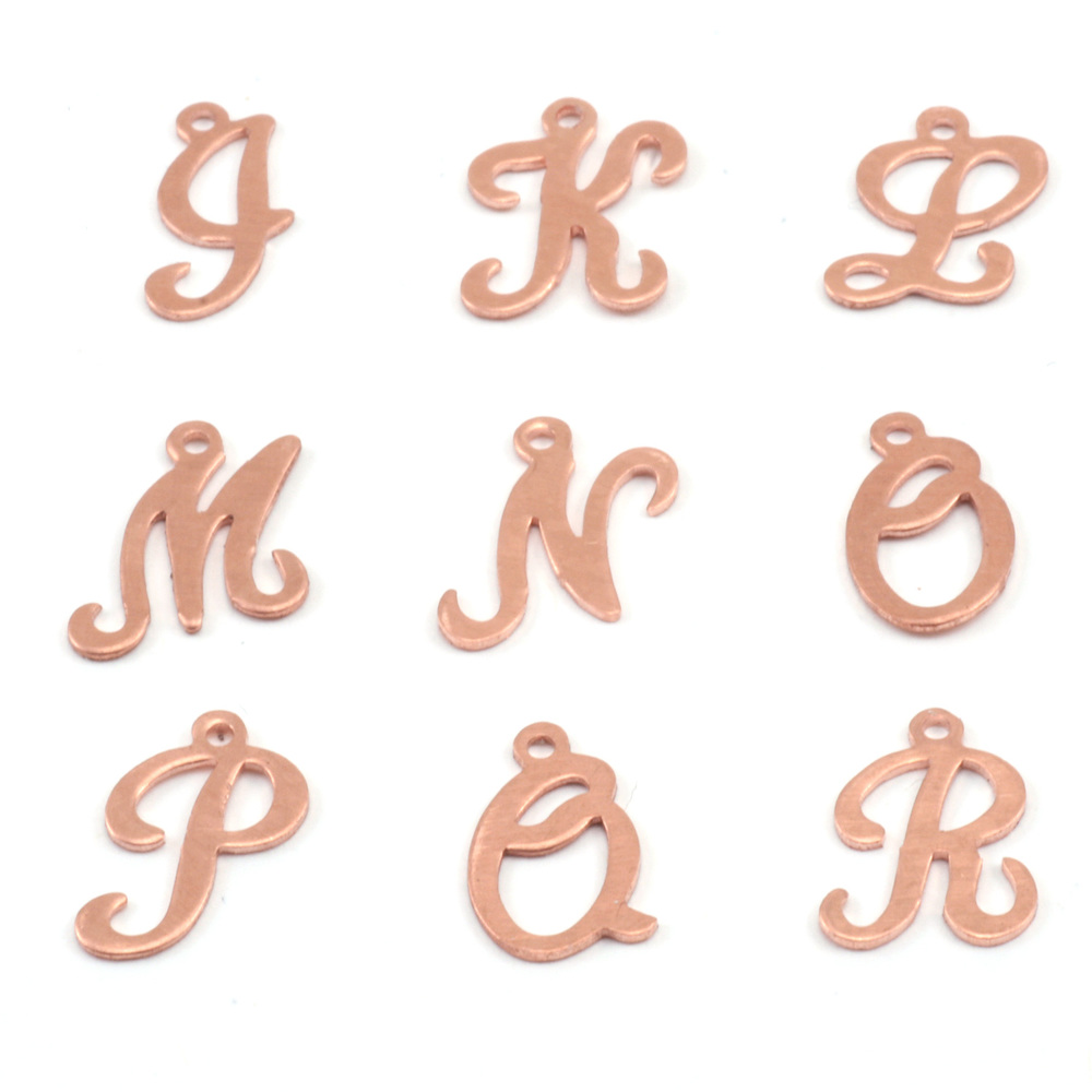 Charms & Solderable Accents Copper Script Letter Charm P, 24g